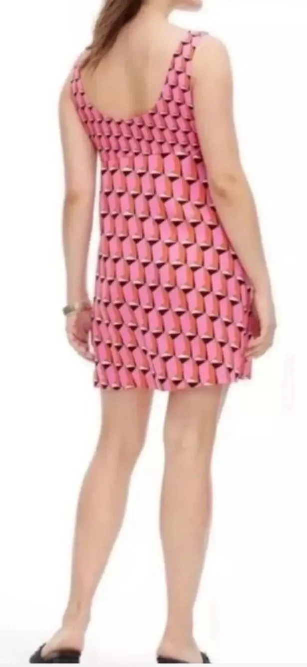Diane von Furstenberg x Target 90's Shift Pink Martini Geo Mini Dress Size 10 - Picture 5 of 11